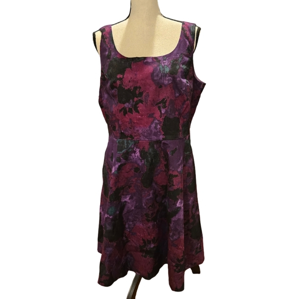 Ricki's Maroon and Black Patterned Flare Dress